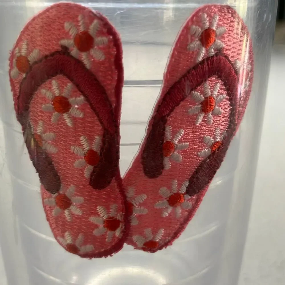 Tervis 16 oz. Classic Insulated Hot/Cold Tumbler Cup Pink Flip Flops Embroidered